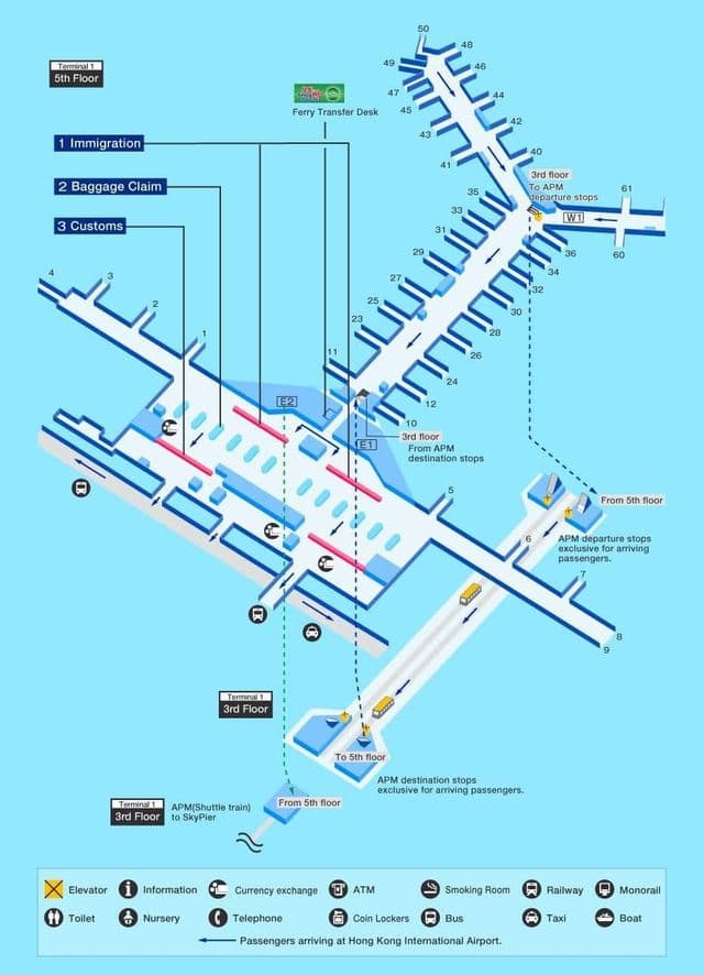 Hong Kong airport terminal map