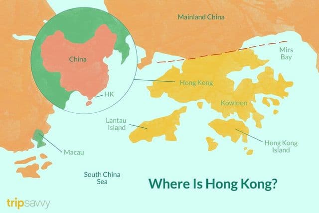 Hong Kong on China map